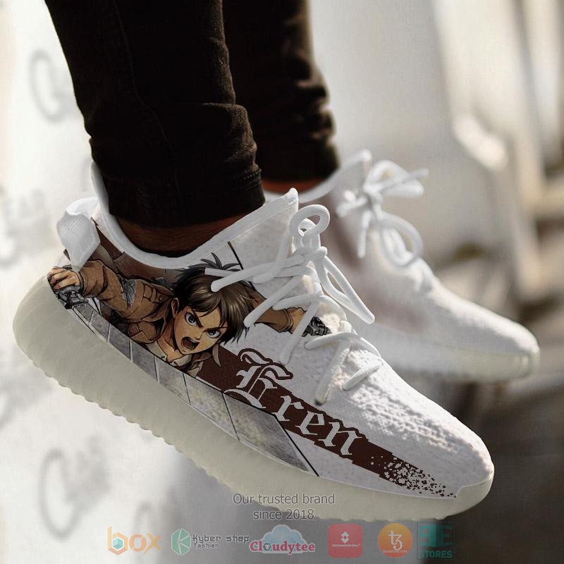 BEST Eren Yeager Attack On Titan Yeezy Shoes Sneaker 4 Eren Yeager Attack On Titan Anime Yeezy Shoes 1 2 3