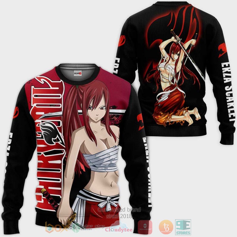 Erza Scarlet Fairy Tail Anime 3D Hoodie Bomber Jacket 1