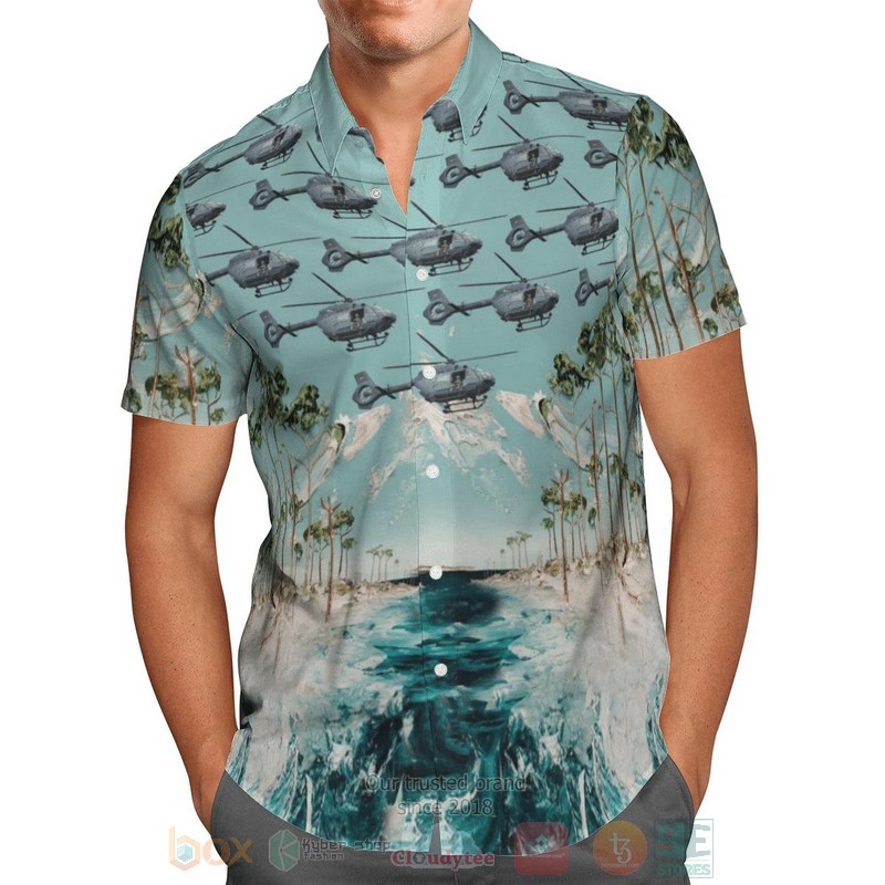 BEST Eurocopter EC145 German Air Force Aloha Shirt, Beach Short 2 Eurocopter EC145 GERMAN AIR FORCE Hawaiian Shirt Short 1