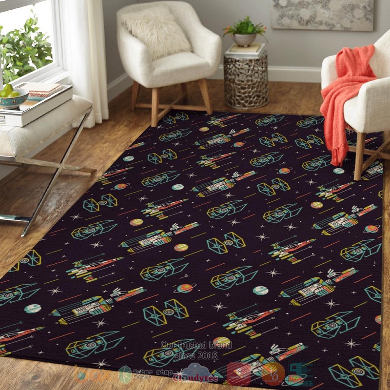 Star Wars Vehicles Patent dark blue rug