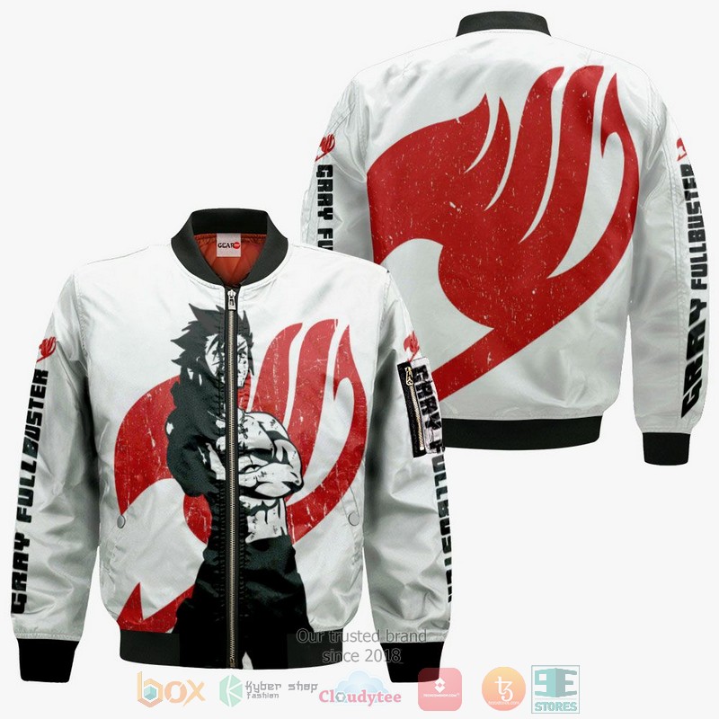 Fairy Tail Gray Fullbuster Silhouette Anime 3D Hoodie Bomber Jacket 1 2 3