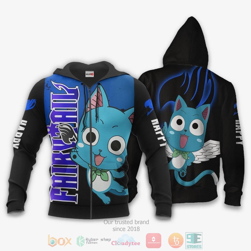 Fairy Tail Happy Fairy Tail Anime Stores 3D Hoodie Bomber Jacket