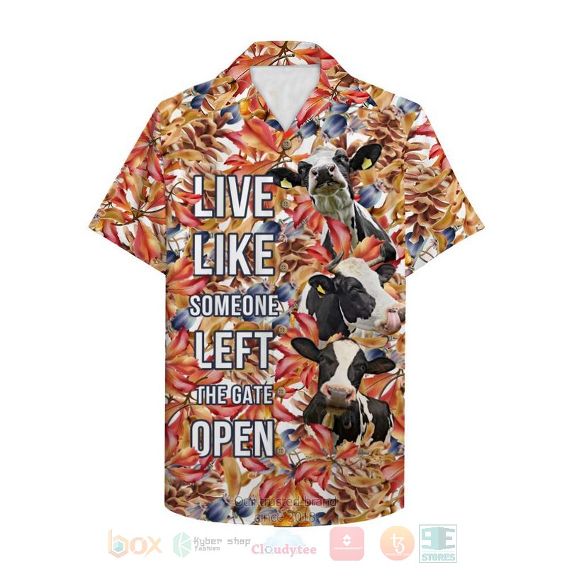 BEST Farmer Live Like Someone Left The Gate Open 3D Aloha Shirt word3