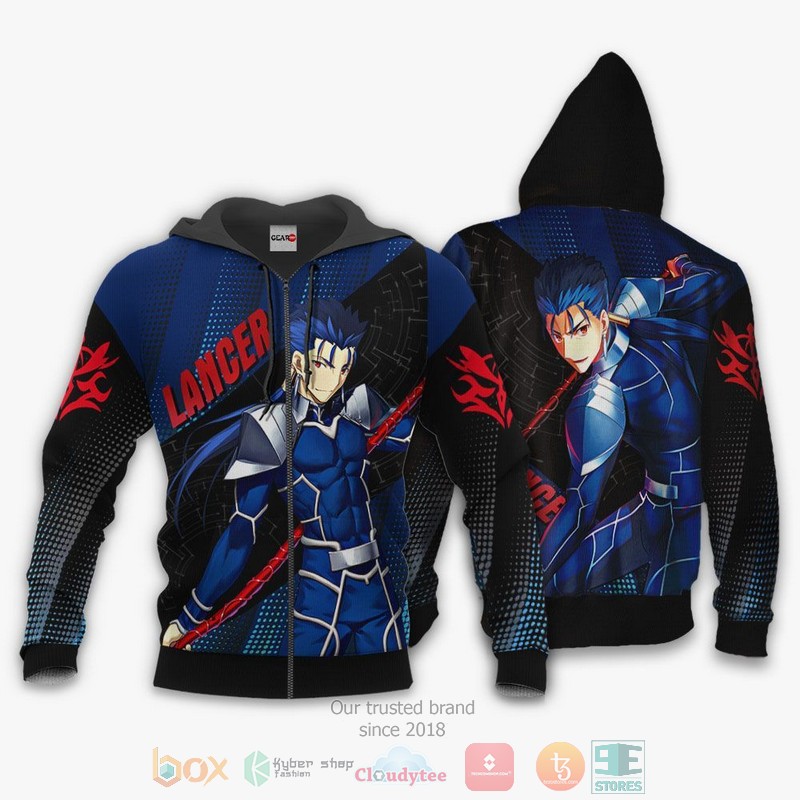 Fate Stay Night Lancer Anime 3D Hoodie Bomber Jacket
