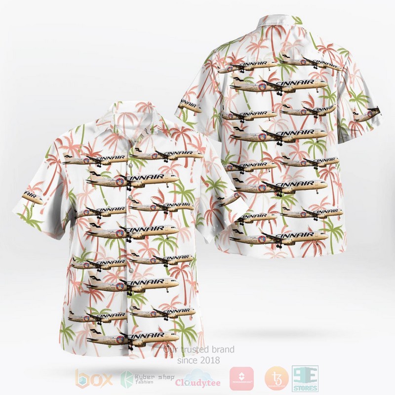 BEST Finland, Finnair A321 Santa Claus Christmas 3D Aloha Shirt word2