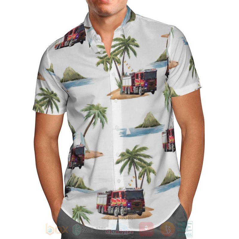 Fire Rescue Victoria FRV Trucks White Hawaiian Shirt