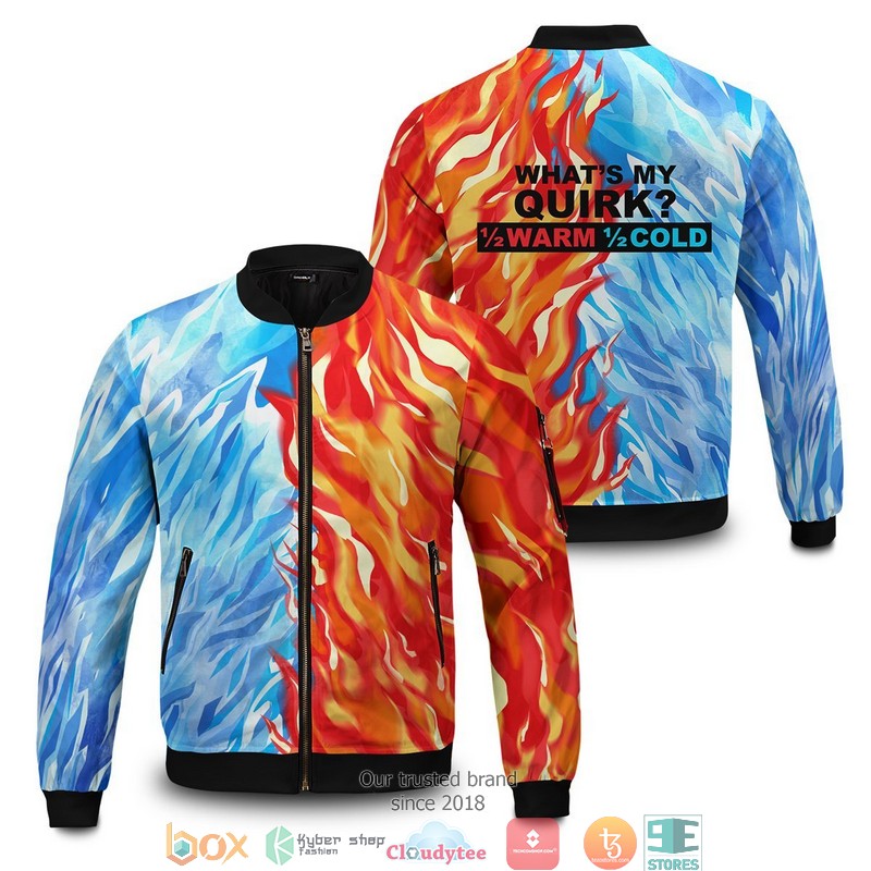 Fire and Ice Todoroki Shoto Bomber Jacket word1