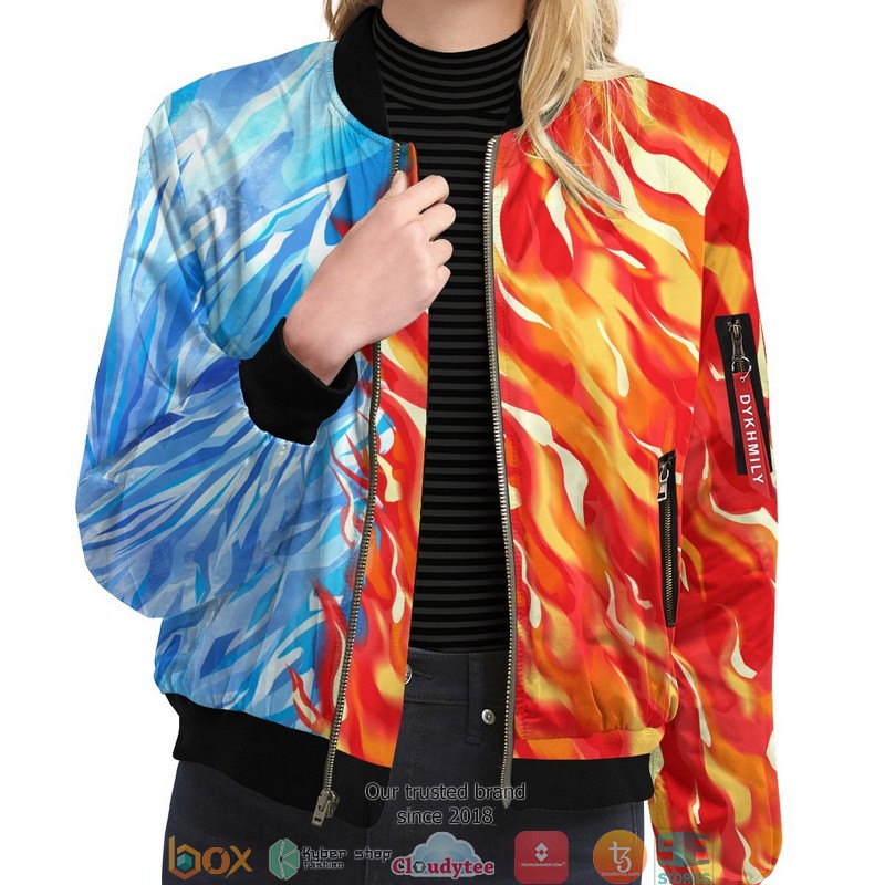 Fire and Ice Todoroki Shoto Bomber Jacket word1