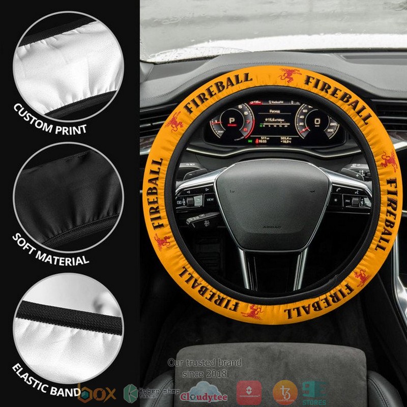 NEW Fireball Cinnamon Whisky 3D Steering Wheel Cover 3 NEW Fireball Cinnamon Whisky 3D Steering Wheel Cover word2