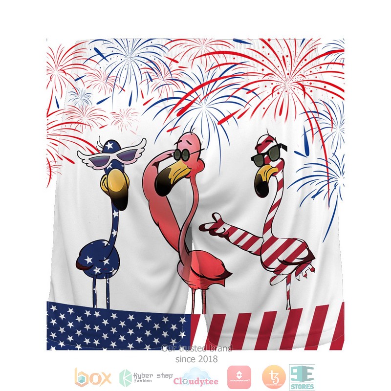 NEW Flamingo Firework Independence Day Is Coming Hawaiian Shirt, Shorts word1