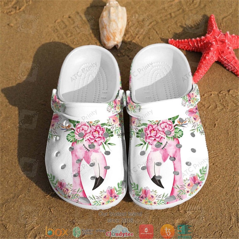Flamingo Flowers Crocband Clogs