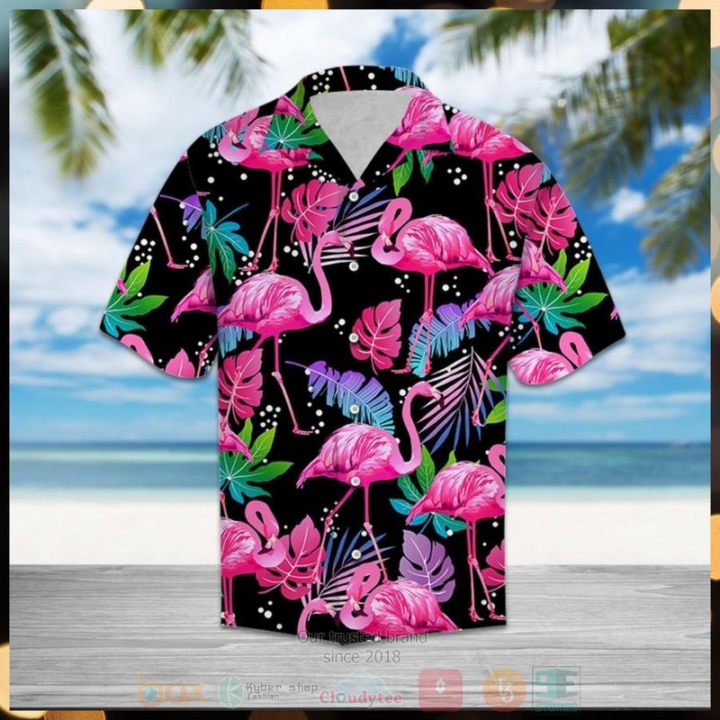 Flamingo Leaf Summer Short Sleeve Hawaiian Shirt