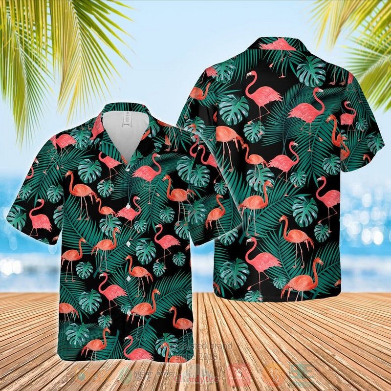 BEST Flamingo Palm All Over Print Tropical Shirt 1 Flamingo Palm Short Sleeve Hawaiian Shirt