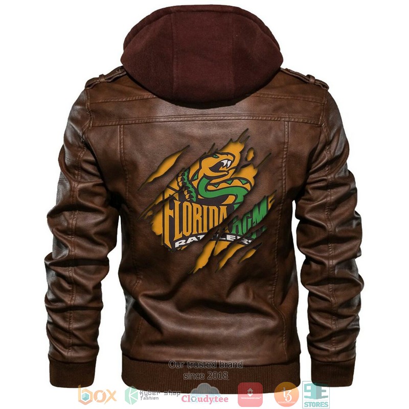 Florida Am Rattlers NCAA Brown Leather Jacket