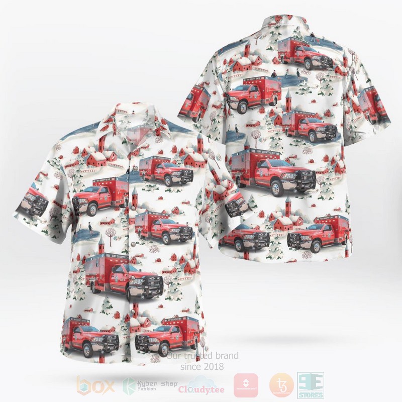 Florida Bay County EMS Christmas Hawaiian Shirt
