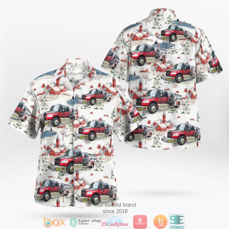 Florida Bay County Fire Services Rescue Truck Christmas Hawaii 3D Shirt