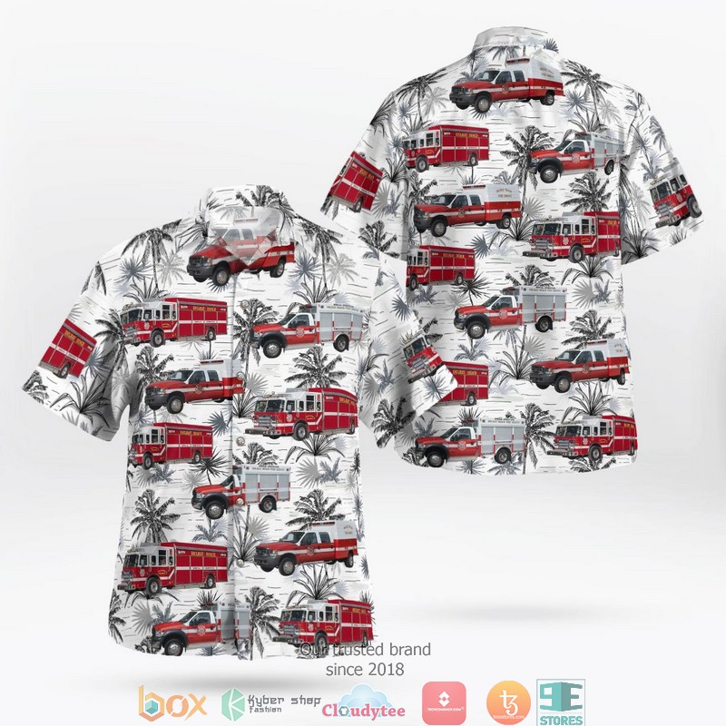 Florida Delray Beach Fire Rescue Hawaii 3D Shirt 2 Florida Delray Beach Fire Rescue Hawaii 3D Shirt