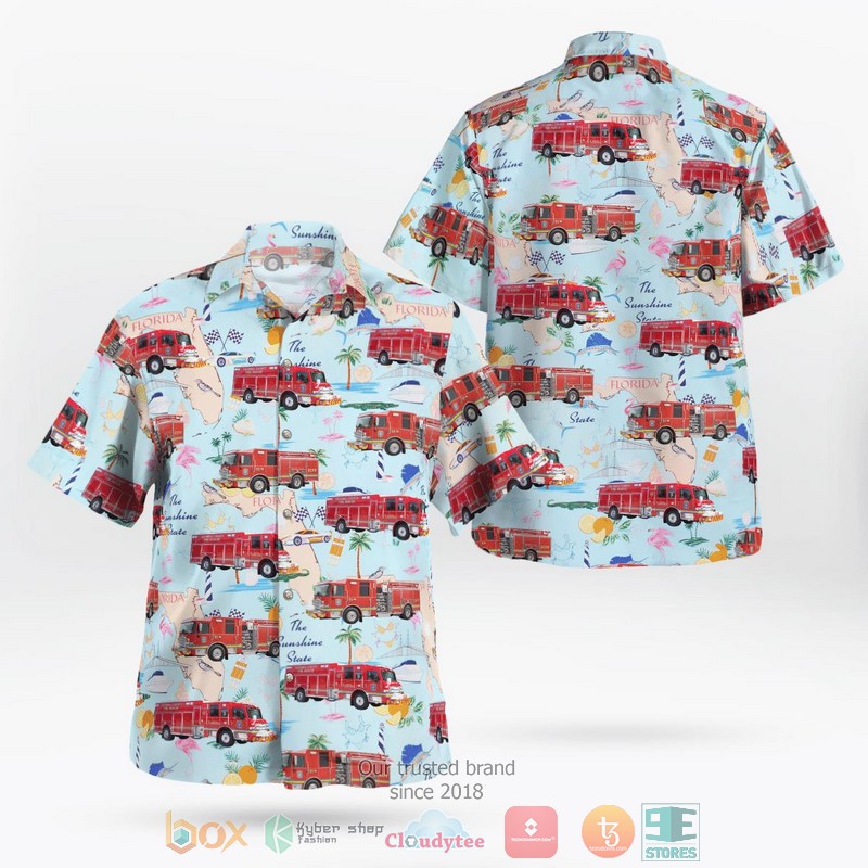 Florida Escambia County Fire Rescue Hawaiian Shirt word3