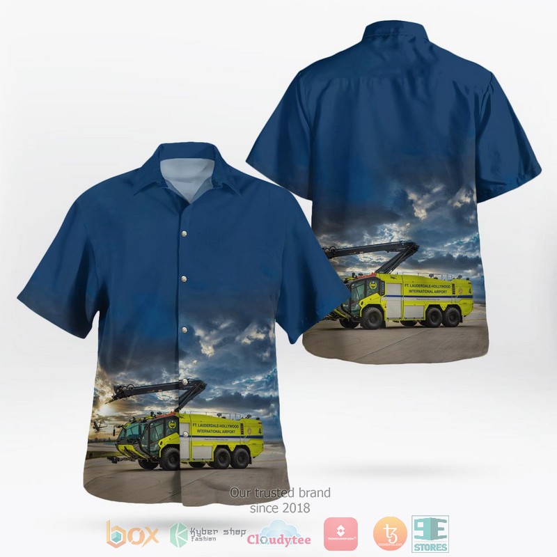 Florida Fort Lauderdale-Hollywood International Airport ARFF Hawaiian Shirt word3