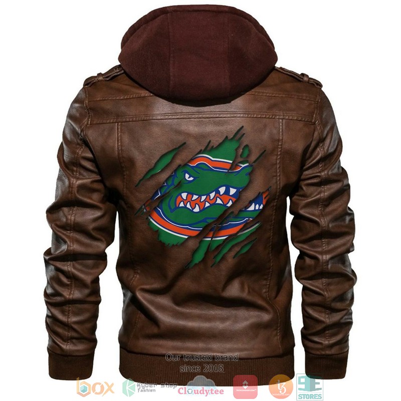 Florida Gators NCAA Brown Leather Jacket