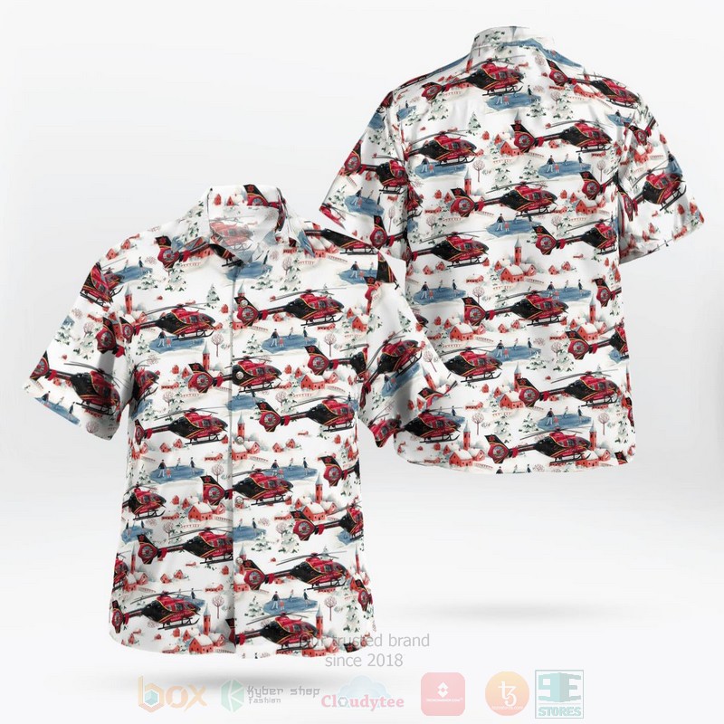 Florida Orlando Health Air Care Eurocopter EC 135P 2 Christmas Hawaiian Shirt