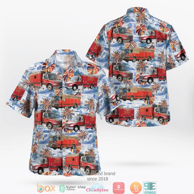 Florida Tampa Fire Rescue Hawaii 3D Shirt
