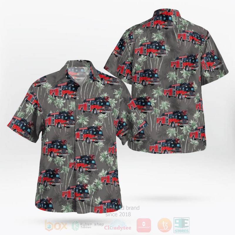 BEST Florrida, Indian River Shores Fire Rescue 3D Aloha Shirt word1