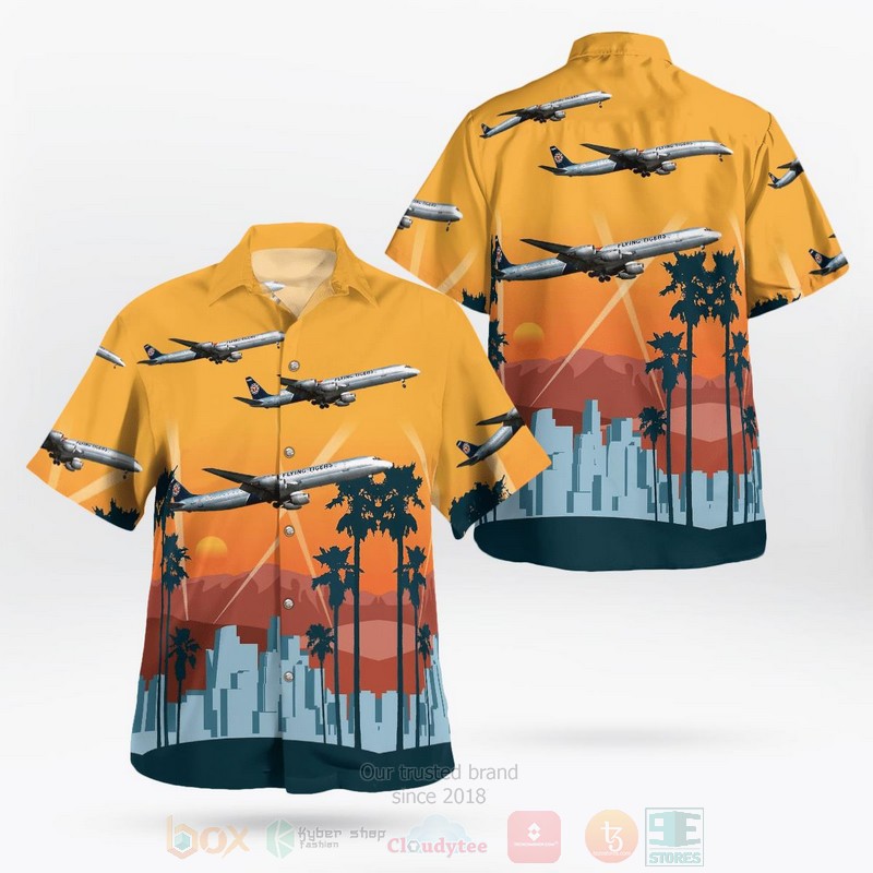 BEST Flying Tiger Line Douglas DC-8-60-70 3D Aloha Shirt 1 Flying Tiger Line Douglas DC 8 60 70 Hawaiian Shirt