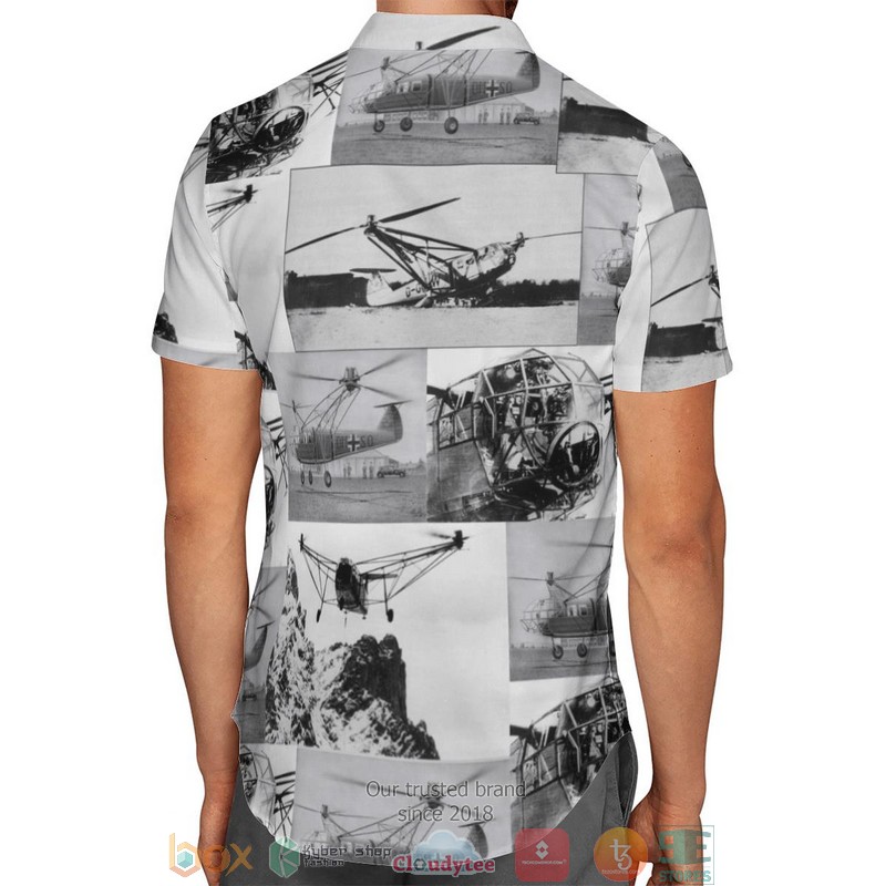 Focke-Achgelis Fa 223 German World War 2 Grey Hawaiian Shirt 2 Focke Achgelis Fa 223 German World War 2 Grey Hawaiian Shirt 1