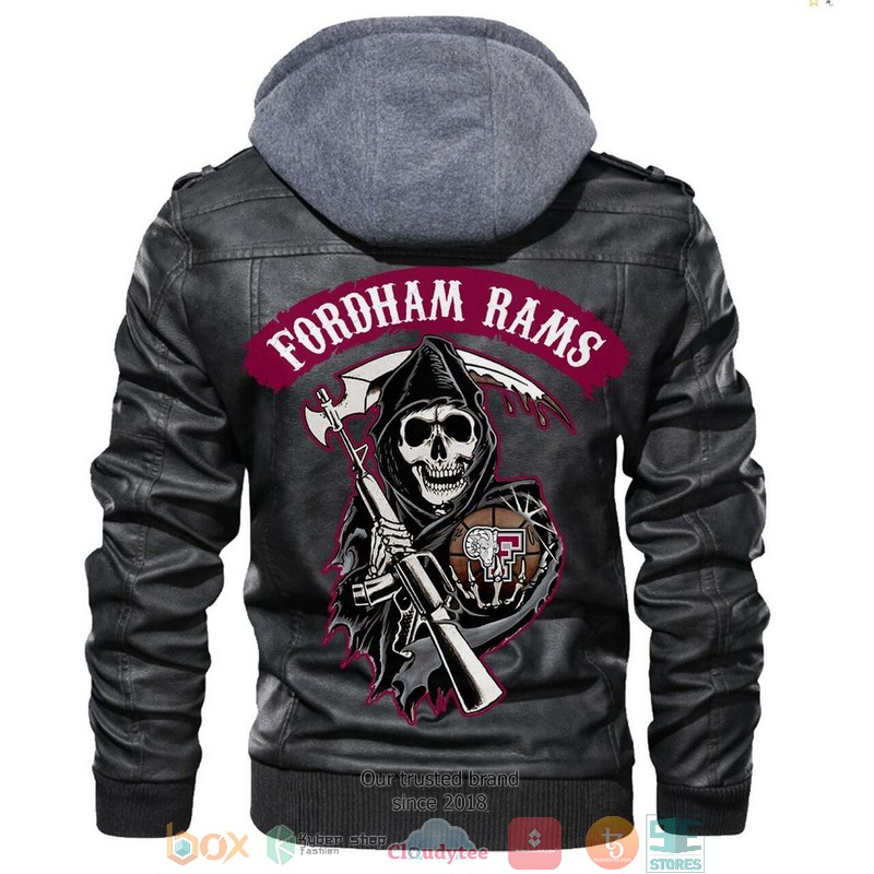 Fordham Rams NCAA Basketball Sons Of Anarchy Black Leather Jacket