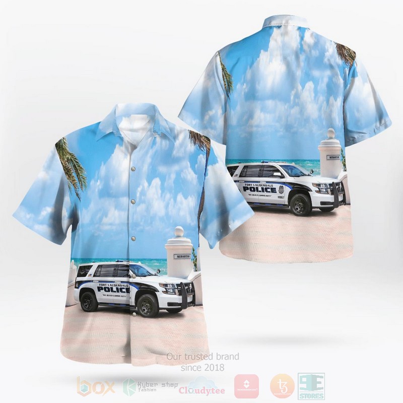 BEST Fort Lauderdale, Florida, Fort Lauderdale Police Department 3D Aloha Shirt word3
