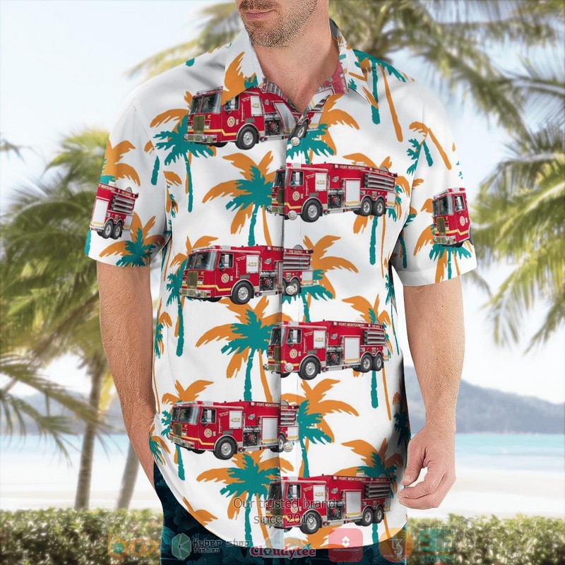 NEW Fort Montgomery New York Fort Montgomery Fire District white Hawaii Shirt word2
