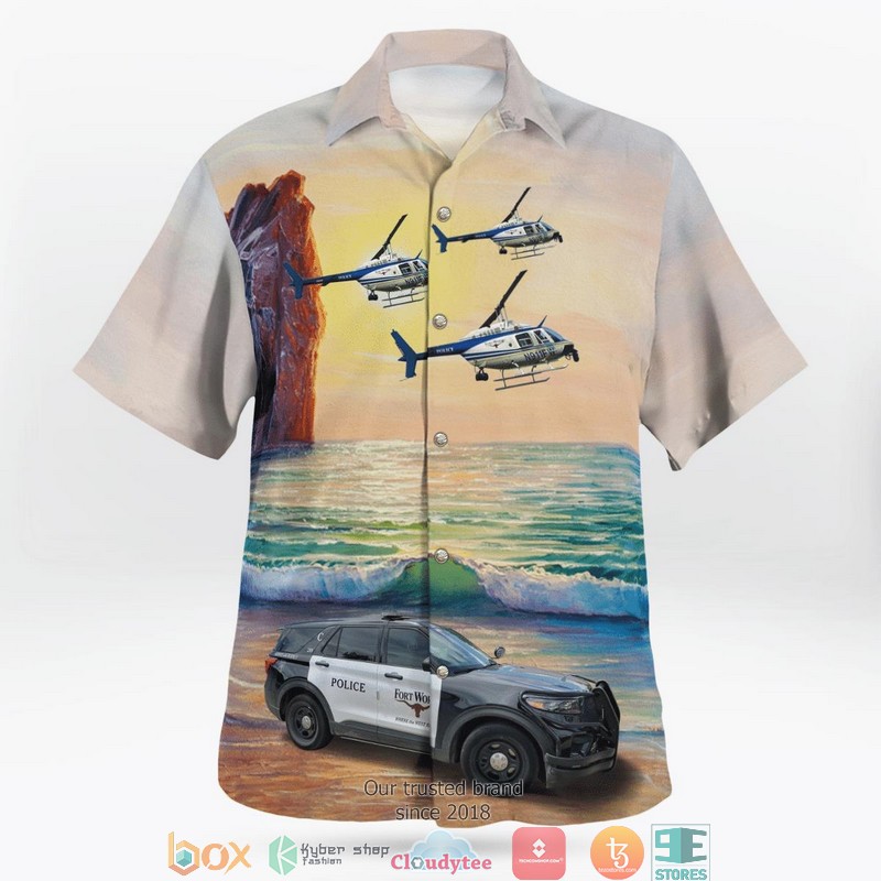 Fort Worth Texas Fort Worth Police Department Ford Explorer Police Interceptor Utility And Bell 206B Helicopter Hawaiian Shirt 3 Fort Worth Texas Fort Worth Police Department Ford Explorer Police Interceptor Utility And Bell 206B Helicopter Hawaiian Shirt word1