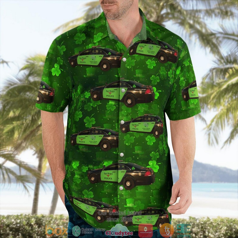 Fort Worth Texas Fort Worth Police Department St Patrick's Day Hawaiian Shirt word1
