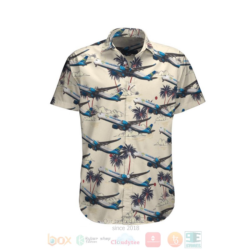 BEST French Air Caraibes Airbus A350-1041 3D Aloha Shirt 20 French Air Caraibes Airbus A350 1041 Hawaiian Shirt