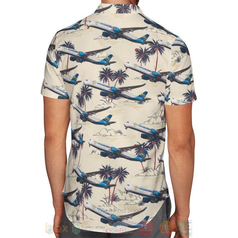 BEST French Air Caraibes Airbus A350-1041 3D Aloha Shirt 3 French Air Caraibes Airbus A350 1041 Hawaiian Shirt 1 2