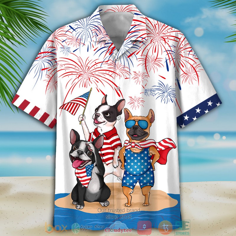 NEW French Bulldog Firework Independence Day Hawaii Shirt, Shorts word2