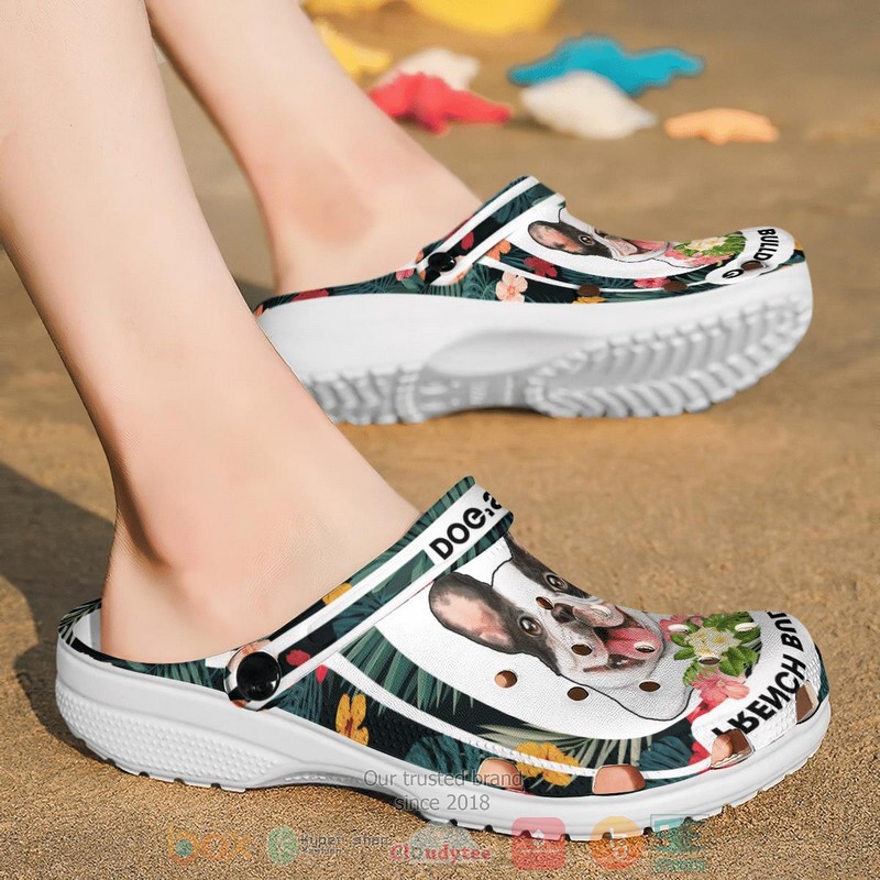 NEW French Bulldog Flowers crocs crocband shoes 3 NEW French Bulldog Flowers crocs crocband shoes word2