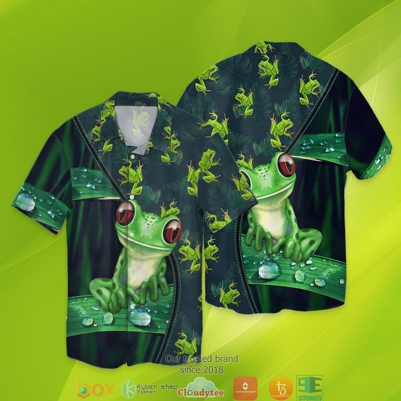 Frog Green Short Sleeve Hawaiian Shirt 3 Frog Green Short Sleeve Hawaiian Shirt