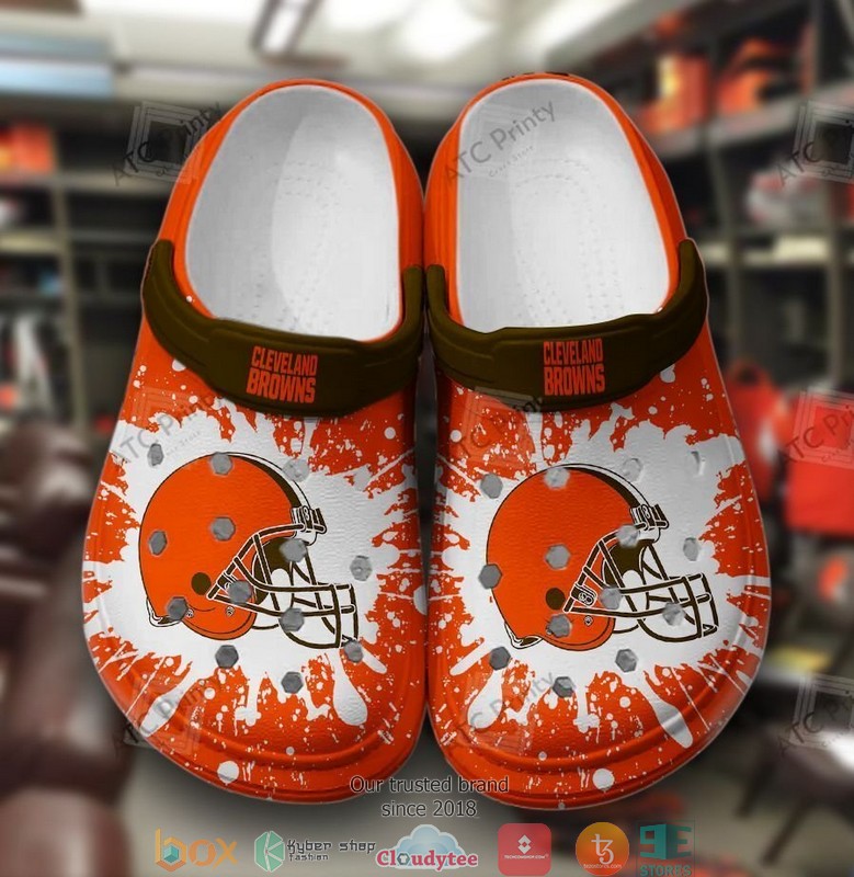 NFL Cleveland Browns logo Crocband Clogs