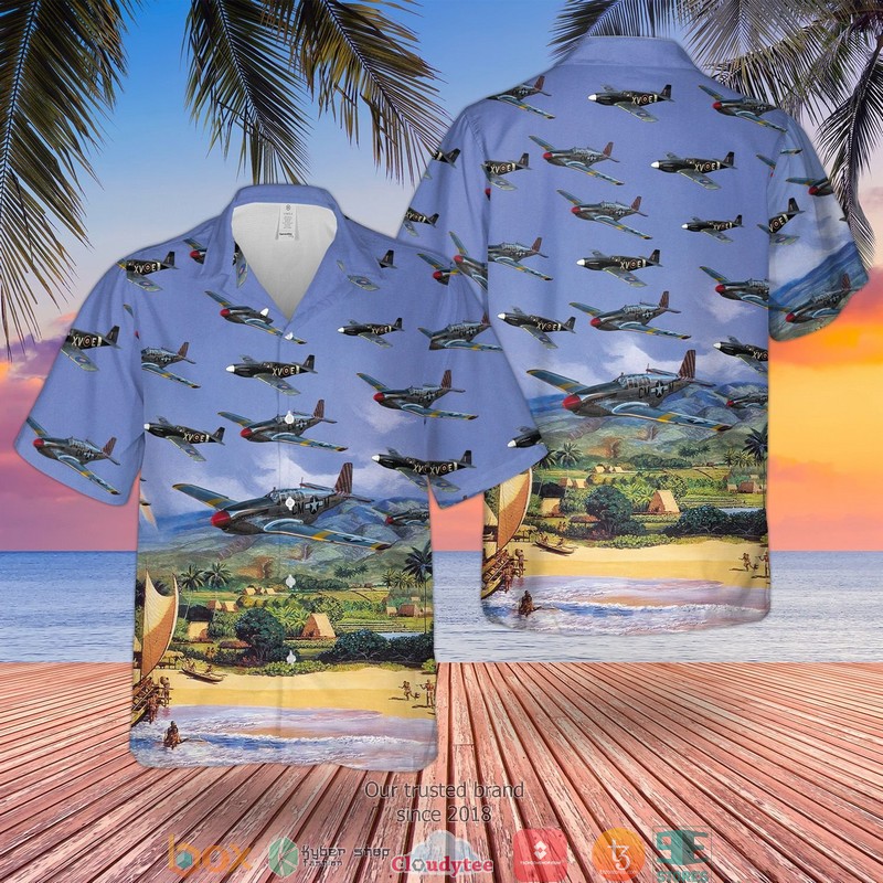 RAF North American P-51 Mustang III Limited Hawaiian Shirt word2