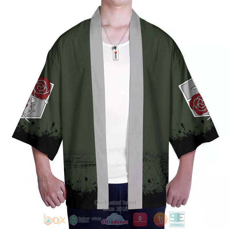 NEW Garrison Regiment Attack On Titan Anime 3D Full Printed Kimono 3 Garrison Regiment Attack On Titan Anime Kimono 1 2