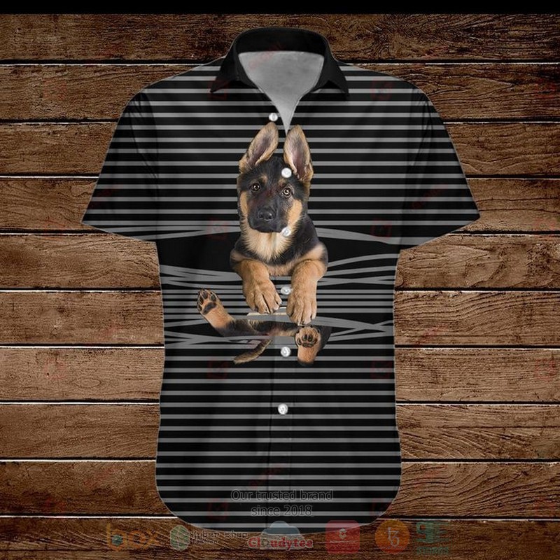 German Shepherd Dog Short Sleeve Hawaiian Shirt