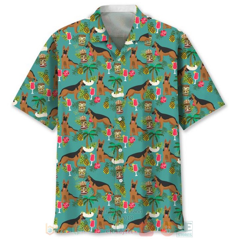 German Shepherd Short Sleeve Hawaiian Shirt