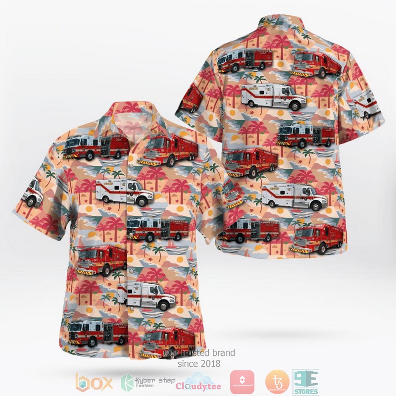 Germantown Montgomery County Maryland Germantown Volunteer Fire Department Company No.29 Hawaiian shirt word2