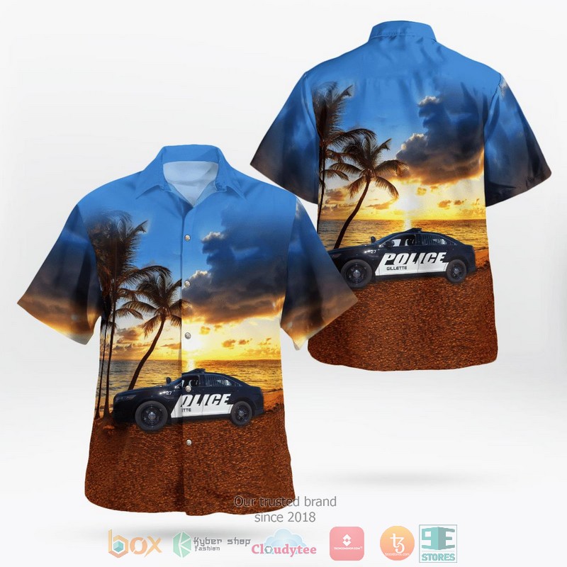 Gillette Police Department Gillette Wyoming Hawaiian Shirt word2