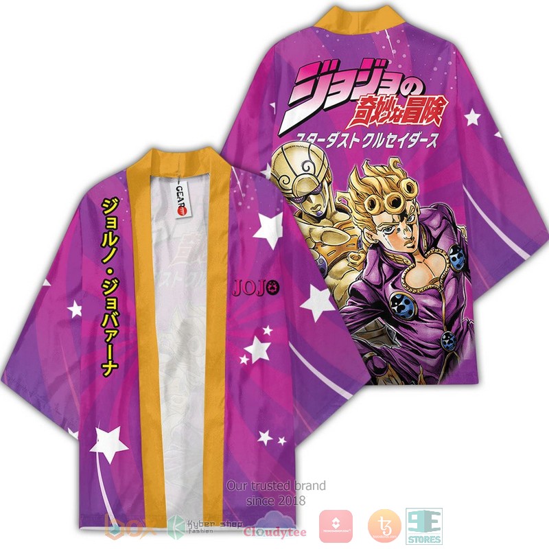 NEW Giorno Giovanna Anime JoJo's Bizarre Adventure 3D Full Printed Kimono 3 Giorno Giovanna Anime JoJos Bizarre Adventure Kimono 1 2