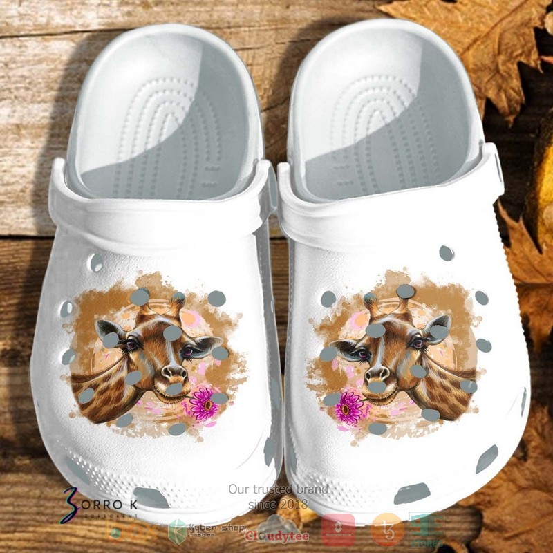 NEW Giraffe Girl Flower crocs crocband shoes