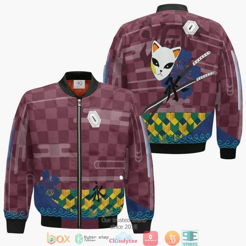 Giyu Tomioka Demon Slayer Anime 3D Bomber jacket 1 Giyu Tomioka Demon Slayer Anime 3D Bomber jacket