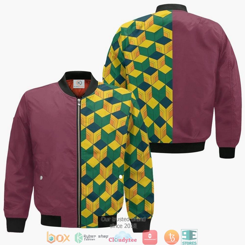 Giyuu Tomioka Pattern Unisex Demon Slayer Anime 3D Bomber jacket 3 Giyuu Tomioka Pattern Unisex Demon Slayer Anime 3D Bomber jacket
